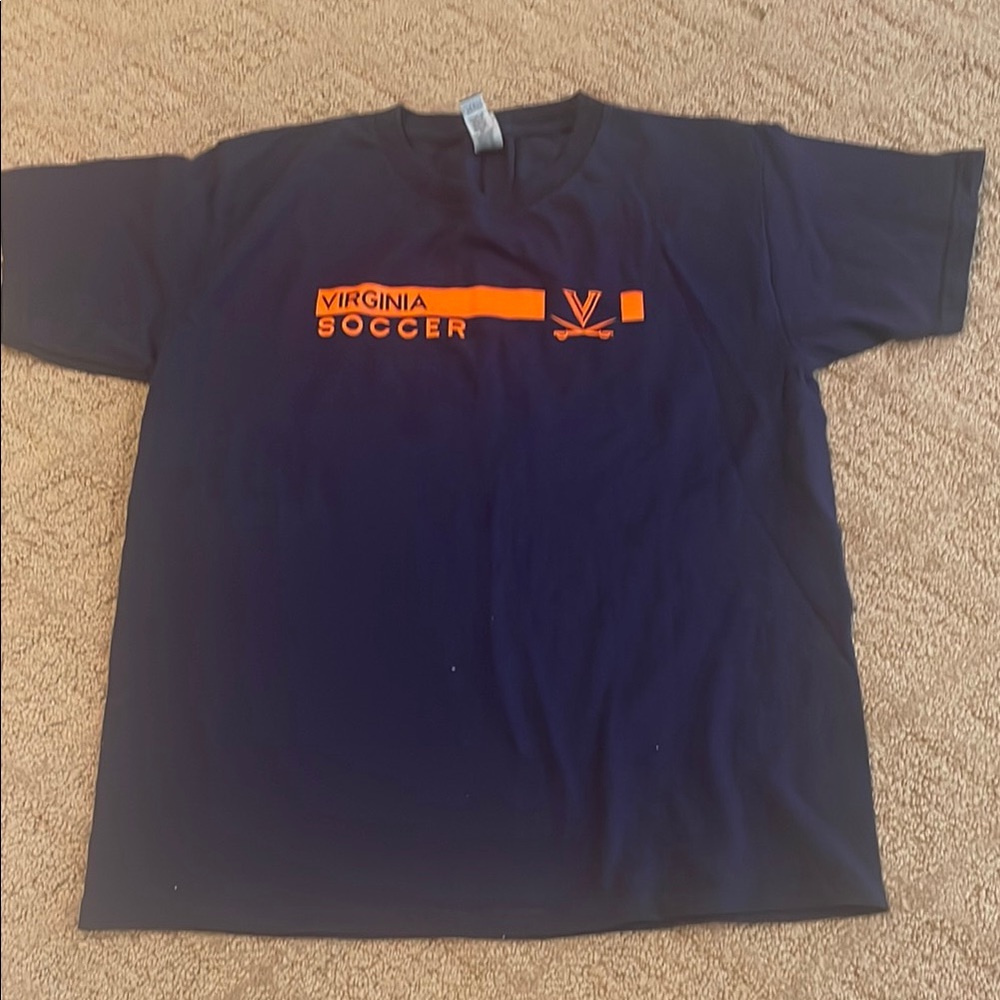 Gildan Kids Navy and Orange Soccer Tee